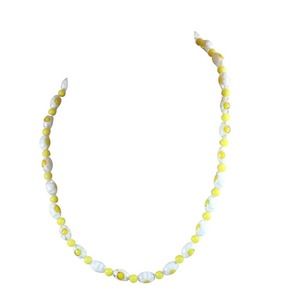 Yellow and white beaded necklace 1777